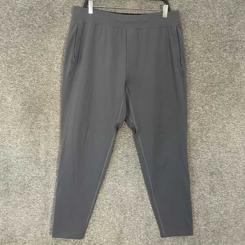 Lululemon Pants Mens XL Gray Woven Joggers Zip Pockets Zip Hem Athletic Stretch
